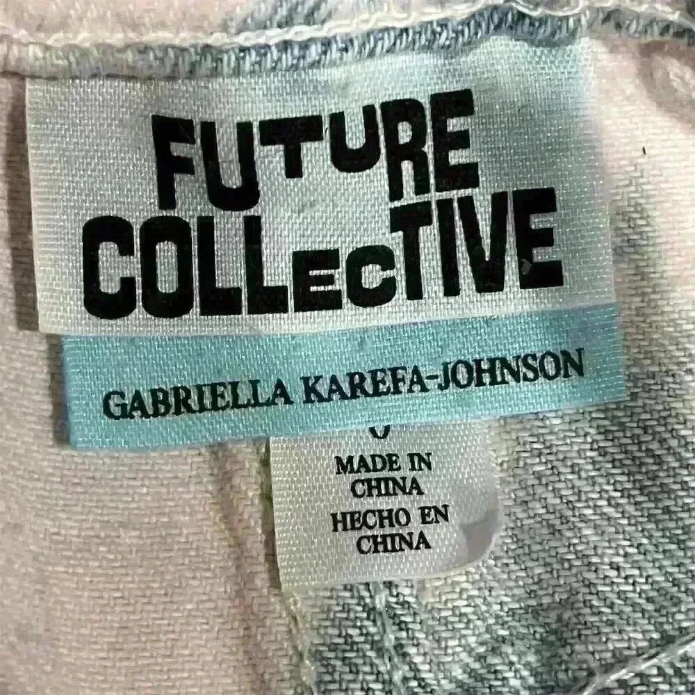 Future Collective Women's High-Rise Midi Denim Skirt Light Wash Size 0 - Picture 7 of 9